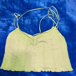 Urban Outfitters Green Cropped Tank Top